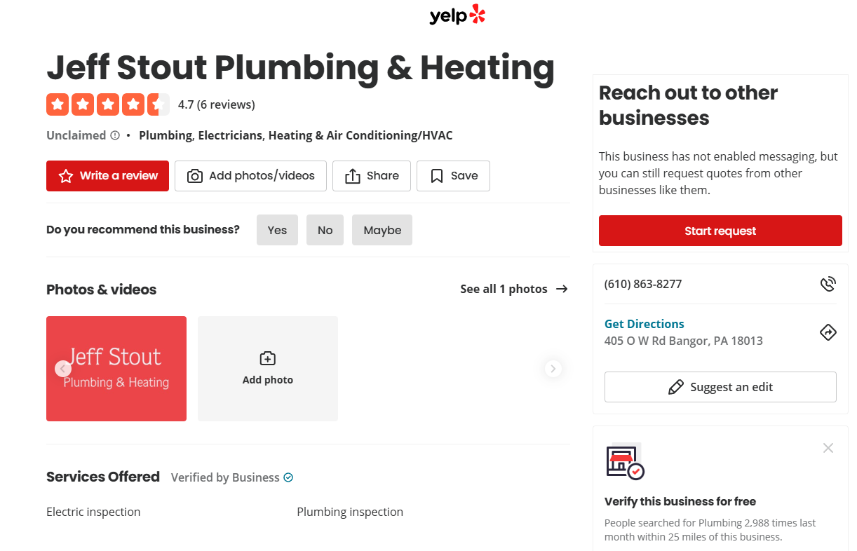 Jeff Stout Plumbing and Heating